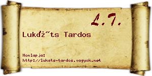 Lukáts Tardos névjegykártya